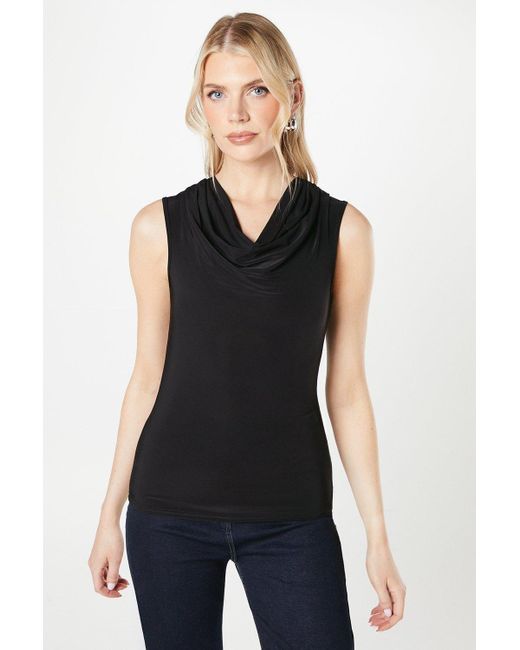 PRINCIPLES Black Soft Touch Cowl Neck Top