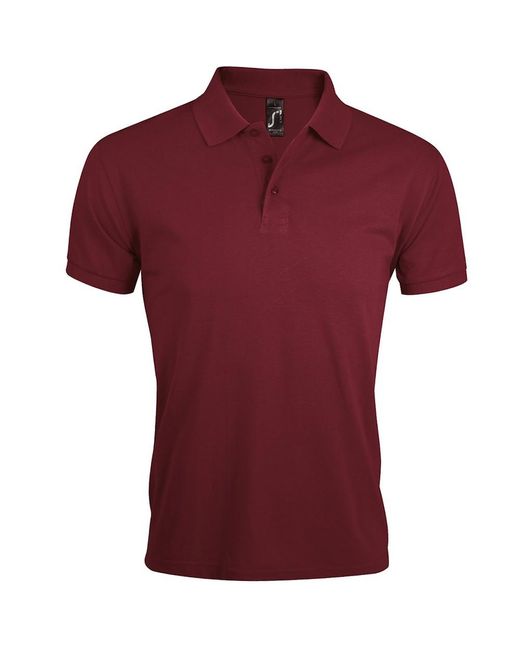 Sol's Red Prime Pique Plain Short Sleeve Polo Shirt for men
