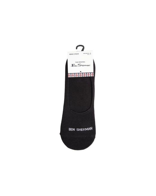 Ben Sherman Black 3 Pack Liner Socks for men