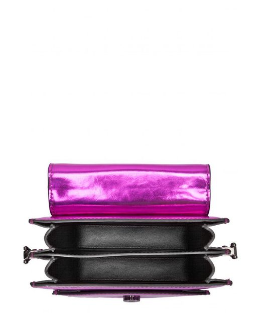 Claudia Canova Purple Metallic Mini Cross Body Bag