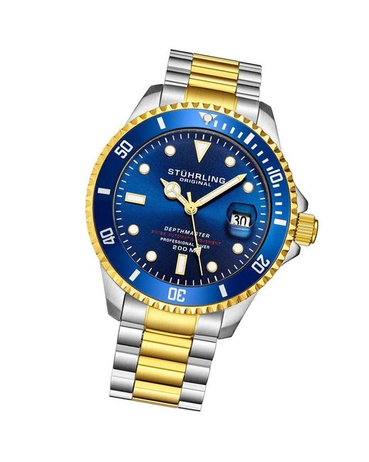 Stuhrling Blue And Depthmaster Automatic 42Mm Diver for men