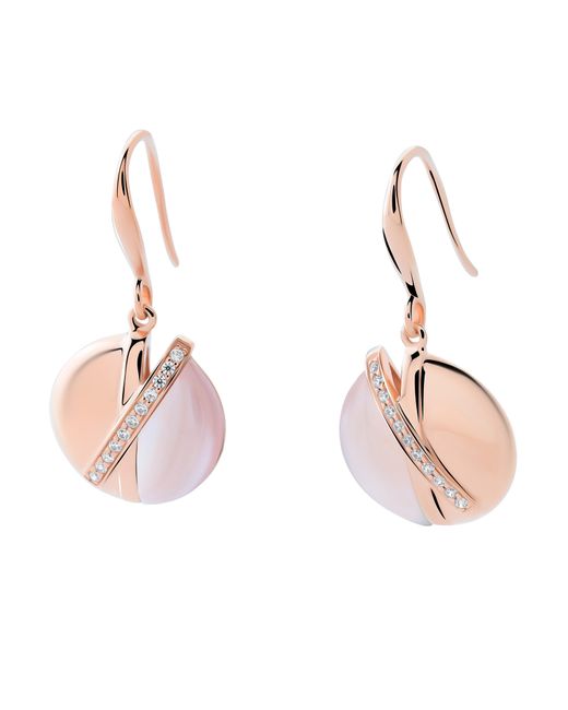 Orphelia Pink 'Moragene' 925 Sterling Drop Earrings