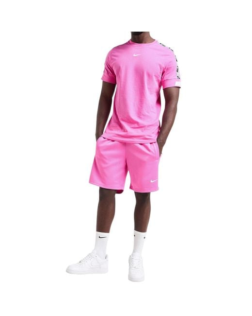 mens nike fleece shorts pink