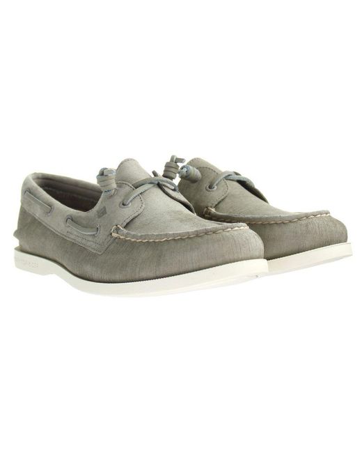 Sperry Top-Sider Black A/O 2-Eye Plushwave Boat Shoes Nubuck Leather