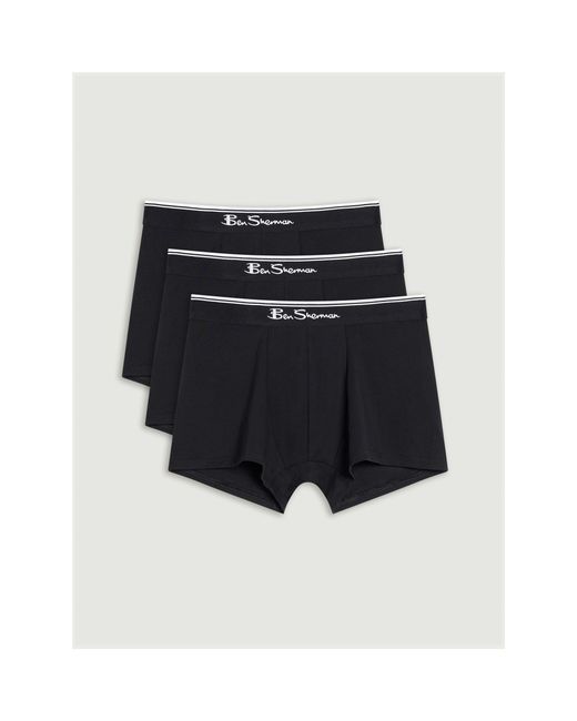 Ben Sherman Black Mod Signature Stripes Boxer Shorts (Pack Of 3) for men