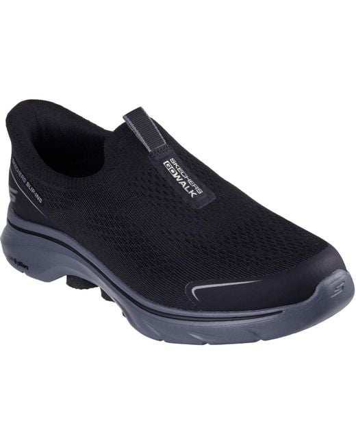 Skechers Go Walk 7 Easy On Evolution Textiel Zwart/grijs Sneakers in het Blue voor heren