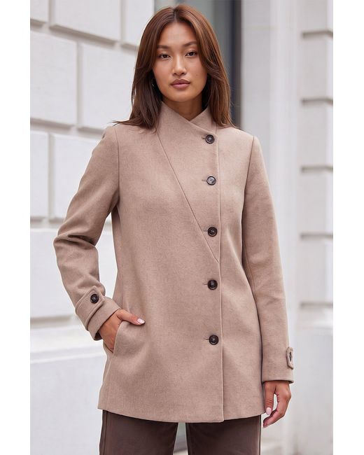 Roman Pink Funnel Neck Coat