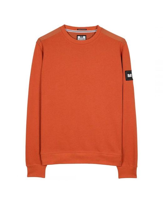 Weekend Offender Orange F-Bomb Sweater Cotton for men
