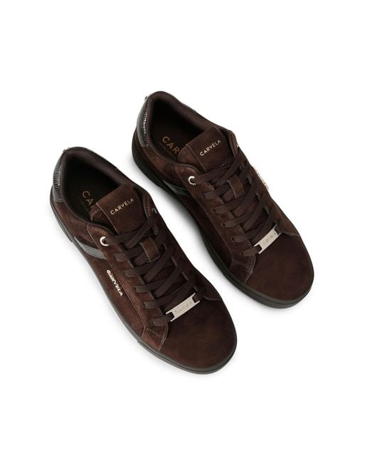 Carvela Kurt Geiger Brown Suede Fabric Daze Sneakers