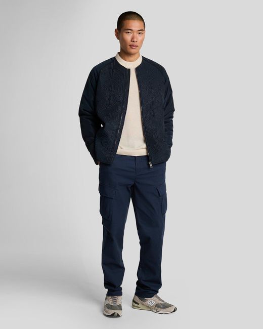 Lyle & Scott Baumwoll-Stretch-Ripstop-Hose – Dunkelmarineblau in Blue für Herren