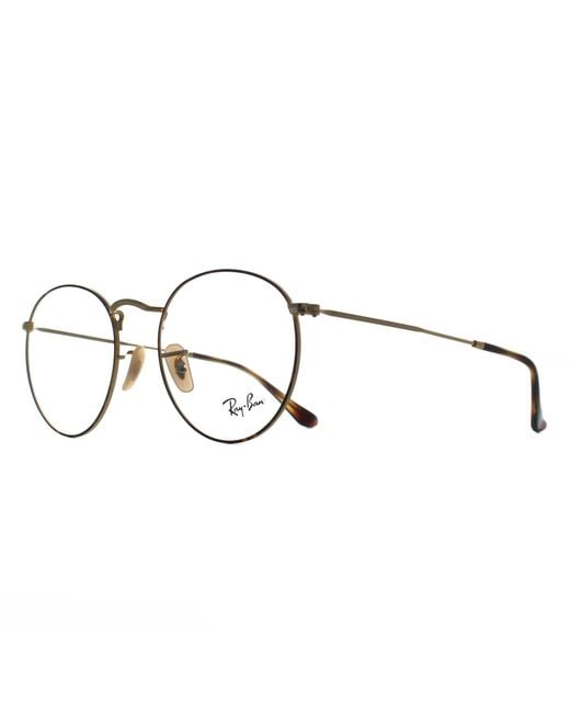 Ray-Ban Brown Round Havana On Rx3447V Metal