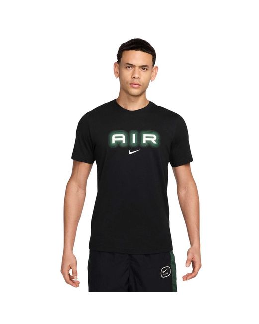 Nike Black Sportswear Air Graphic Tee Print T-Shirt Cotton for men