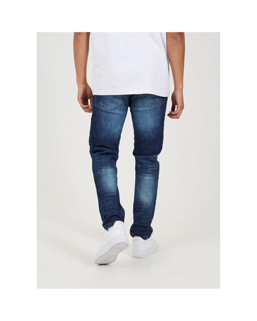 Brave Soul White Splat Skinny Jean for men