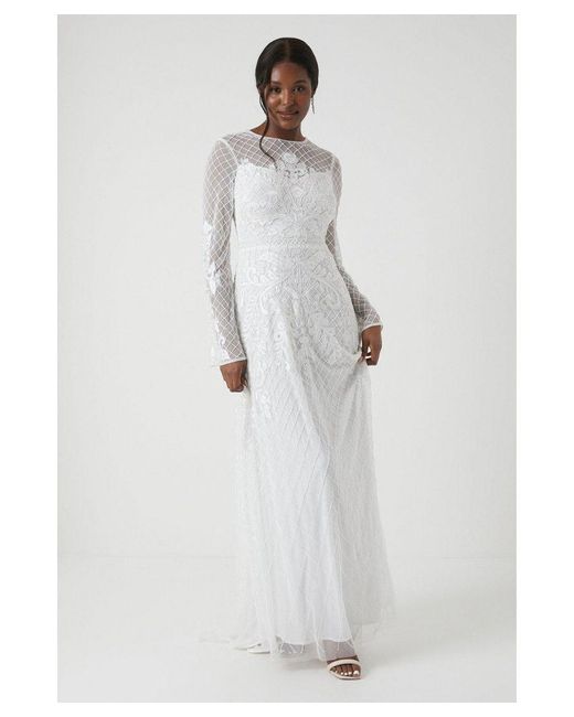 Coast White Heavily Embellished Boho Wedding Dress