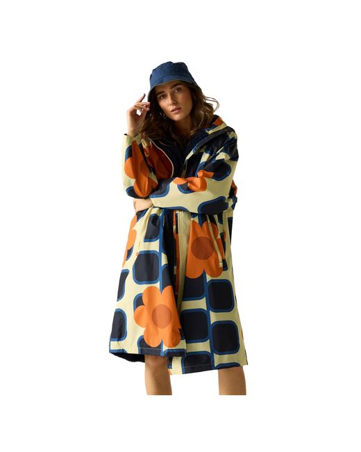 Regatta Black Adult Orla Kiely Giant Square Flower Changing Robe