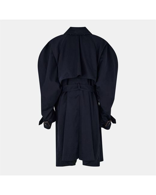 Balenciaga Blue Oversized Water Resistant Trench Coat