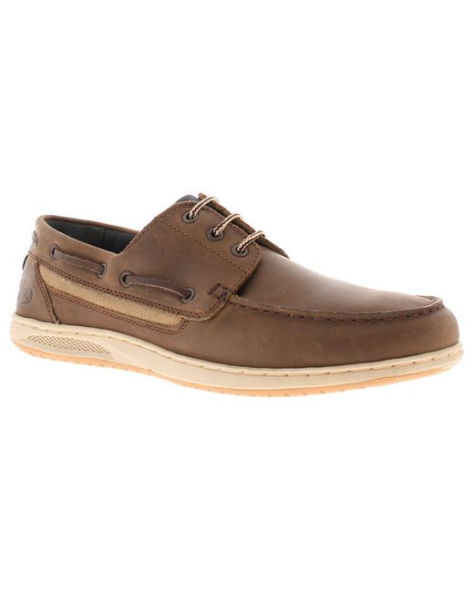 Pod Brown Boat Shoes Casual Tide Shoe Leather (Archived) for men