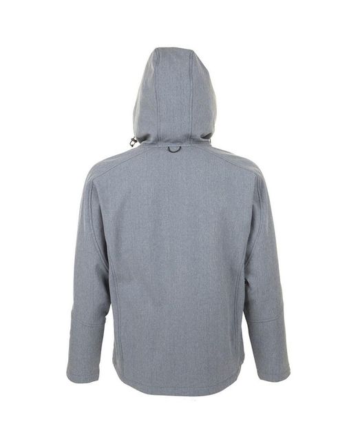 Sol's Gray Replay Hooded Soft Shell Jacket (Breathable, Windproof And Water Resistant) Marl) for men
