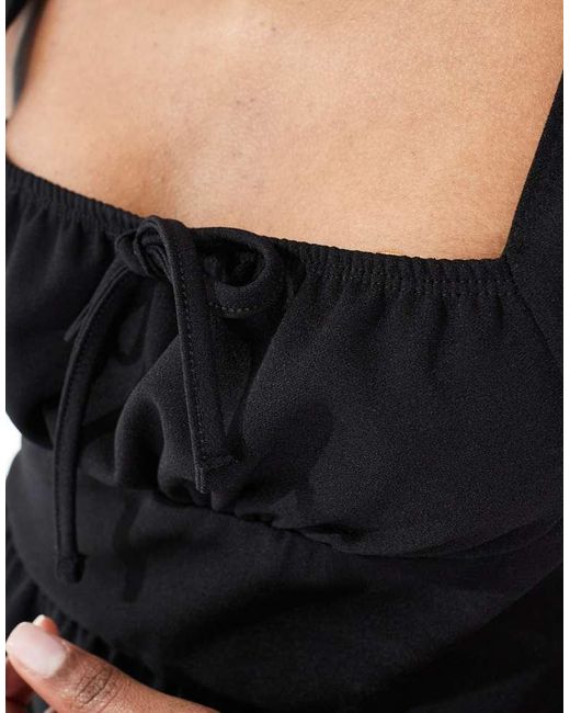 Miss Selfridge Black Jersey Milkmaid Corset Top