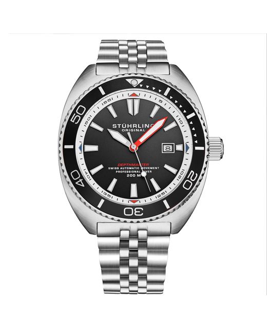 Stuhrling Gray Automatic Depthmaster Diver Watch for men