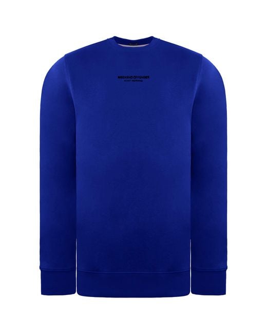 Weekend Offender Blue Logo Sweater Cotton for men