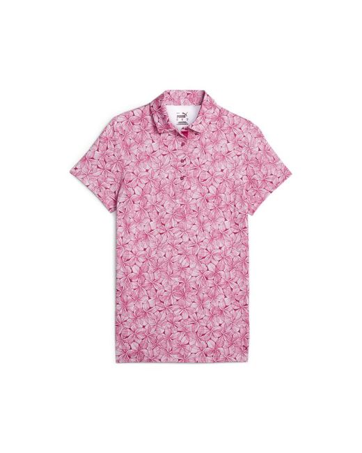 PUMA Pink Mattr Plumeria Golf Polo Shirt