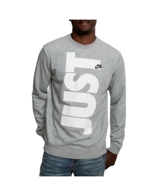 Nike Gray Sweatshirts Sportswear Just Do It Long Sleeve Regular Fit New Jumper for men