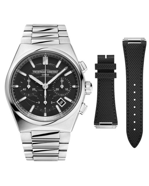 Frederique Constant Black Frédérique Highlife Chronograph Automatic Watch Fc-391B4Nh6B Stainless Steel (Archived) for men