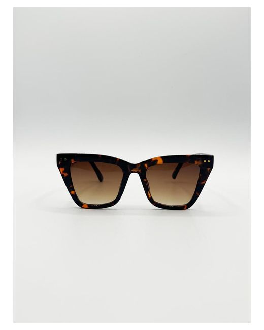 SVNX White Tortoiseshell Wayfarer Sunglasses