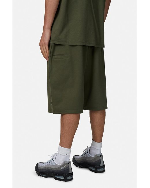 Good For Nothing Green Baggy Monogram Jersey Shorts for men