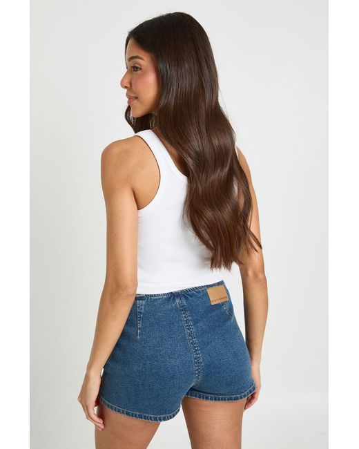 Boohoo White Belted Denim Skort