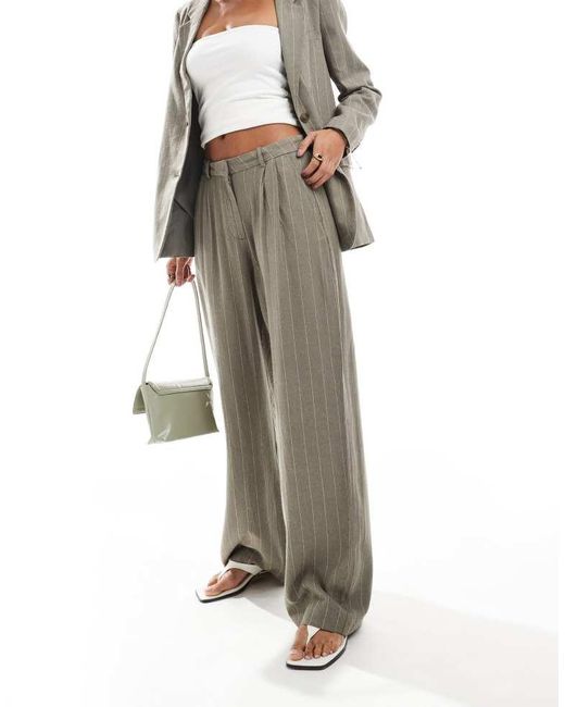Vero Moda Natural Linen Touch Pleat Front Trouser Co-Ord