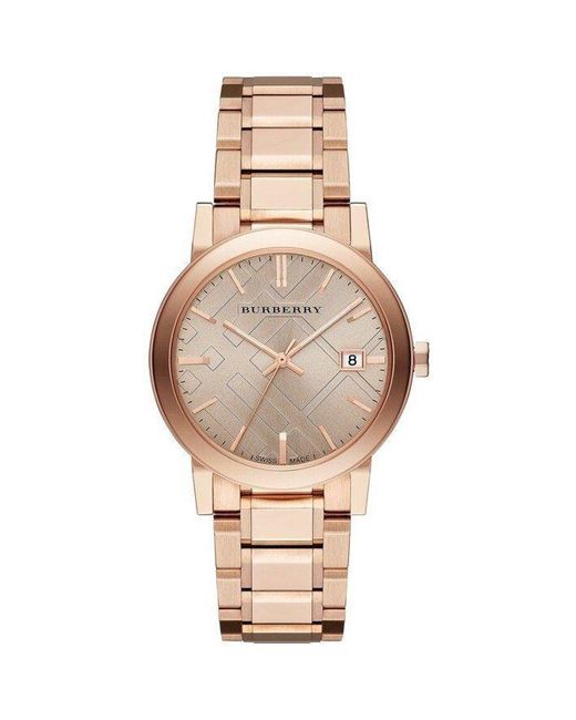 Burberry Metallic Bu9034 Rose Dial-Tone Watch Stainless Steel