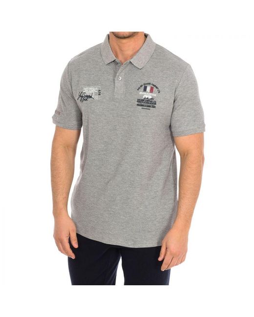 Daniel Hechter Gray Short-Sleeved Polo Shirt 75105-181990 for men