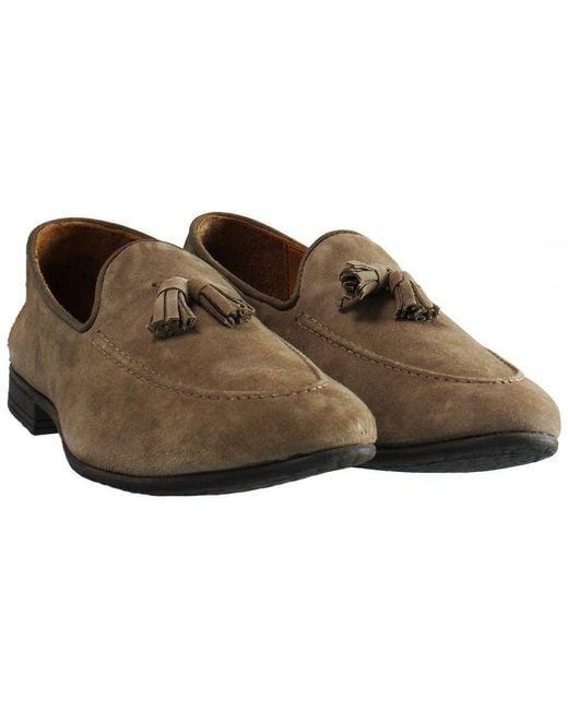 Hackett Brown Tassel Roll Shoes Leather for men