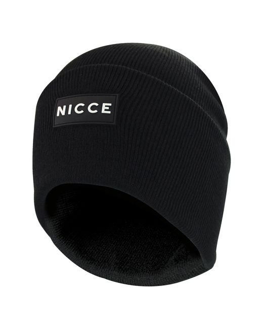 Nicce London Black Knitted Beanie Hat for men