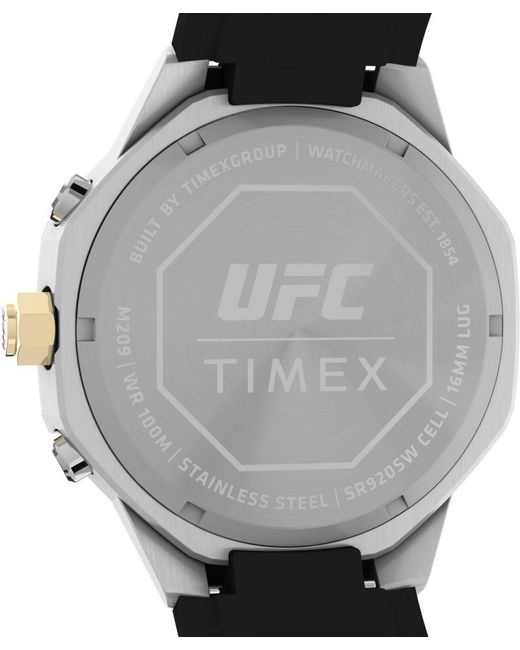 Timex Black Ufc King Chrono Watch Tw2V99200 Silicone for men