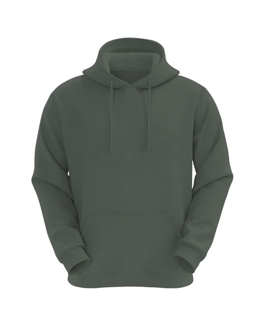 VR2 Denim Green Plain Hoodie Long Sleeve Pullover for men