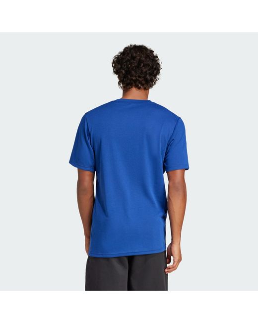 Adidas Originals Blue Train Essentials Feelready Novelty T-shirt for men