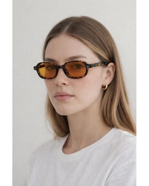 SVNX Natural Retro Rounded Square Sunglasses