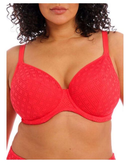 Elomi Red Bazaruto Plunge Bikini Top Polyamide