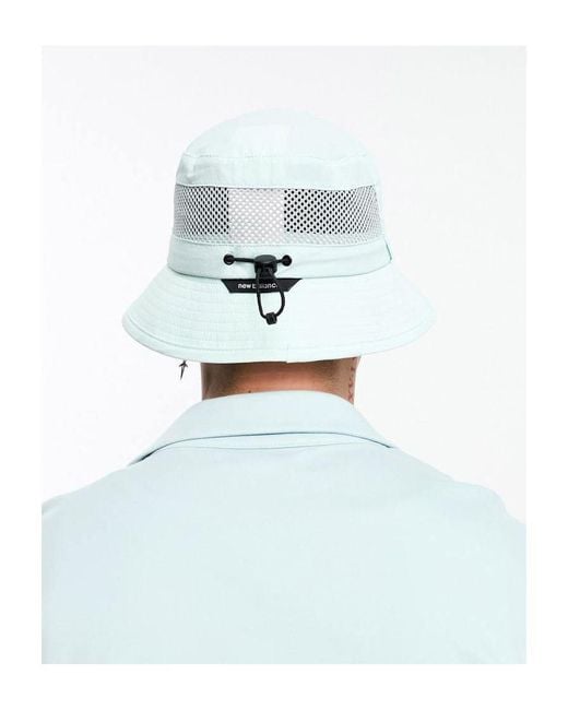New Balance White Bucket Hat With Logo for men