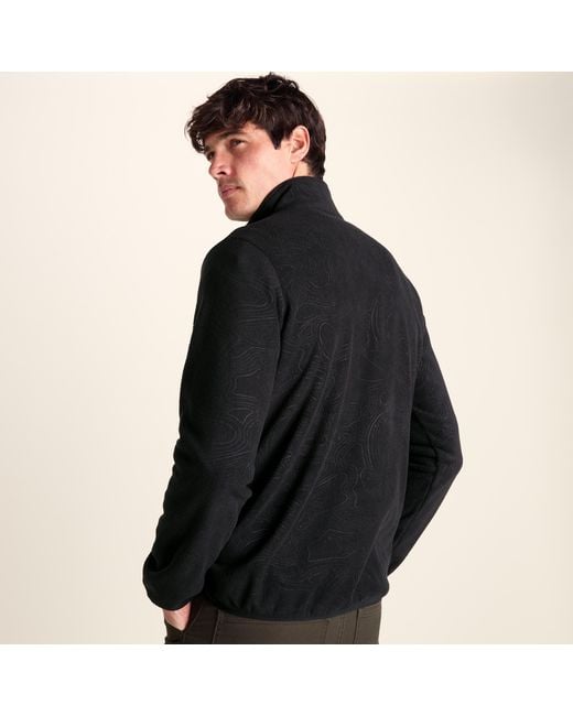 TOG24 Black Charlton Printed Midweight Microfleece Half Zip for men