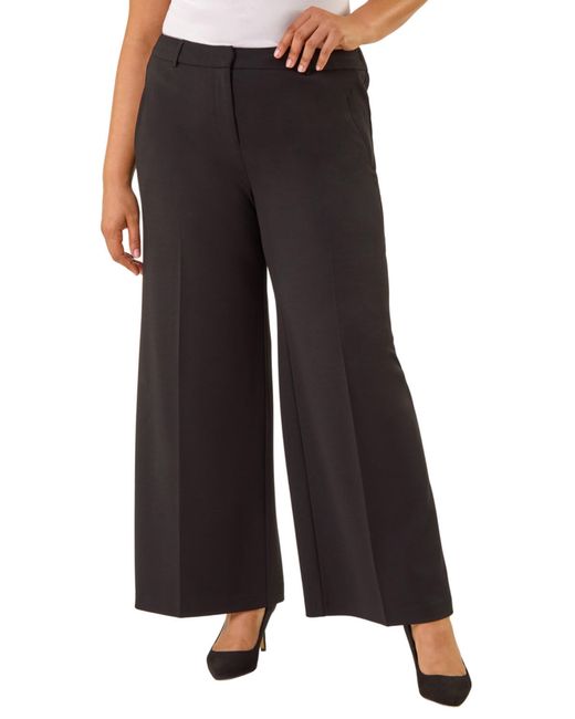 Roman Black Curve Wide Leg Tailored Trouser