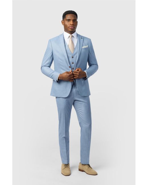 Antique Rogue Blue Single Breasted Two Button Slim Fit Suit Jacket for men