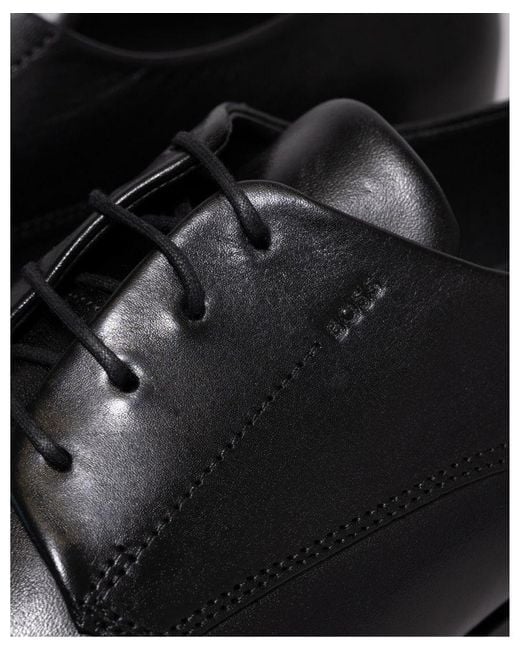 Boss Black Boss Colby Leather Derby Shoes With Embossed Logo for men