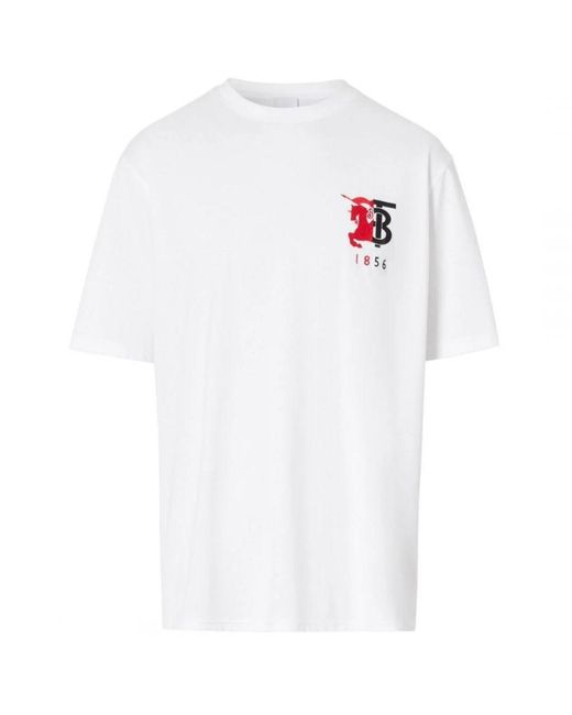 Burberry White 1856 Logo T-Shirt for men