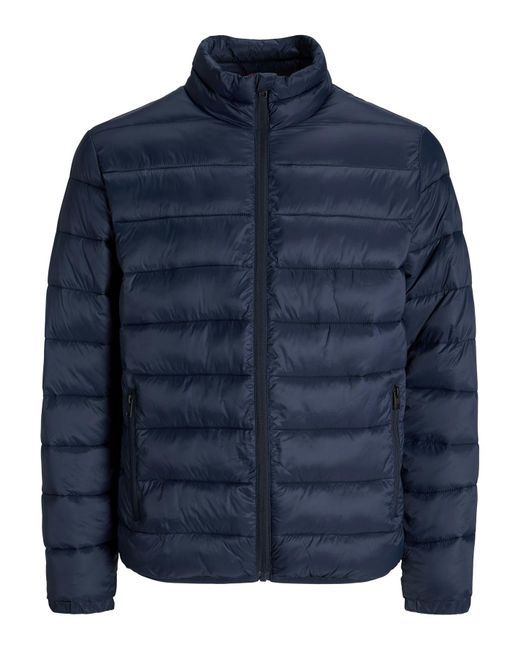 Jack & Jones Blue Puffer Jacket With Quilted Design for men