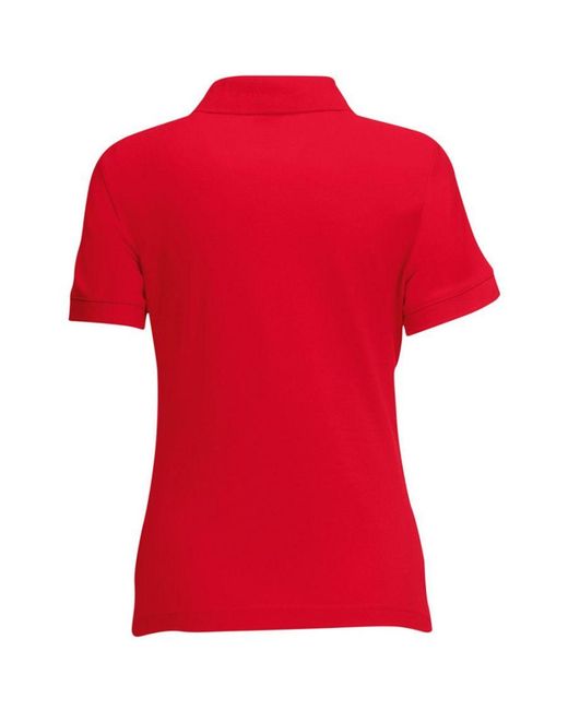 Fruit Of The Loom Red Lady-Fit 65/35 Short Sleeve Polo Shirt