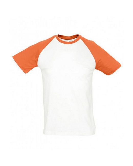 Sol's White Funky Contrast Short Sleeve T-Shirt for men